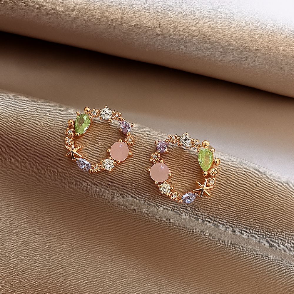 Boucles d'oreilles rondes en cristal