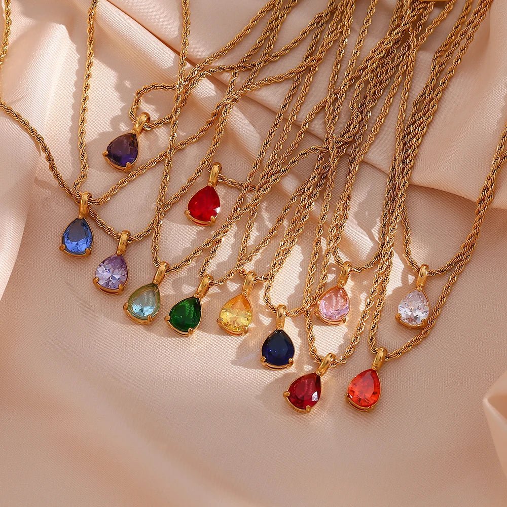 Aurora Birthstone Pendant Necklace - Zafinne Jewelry