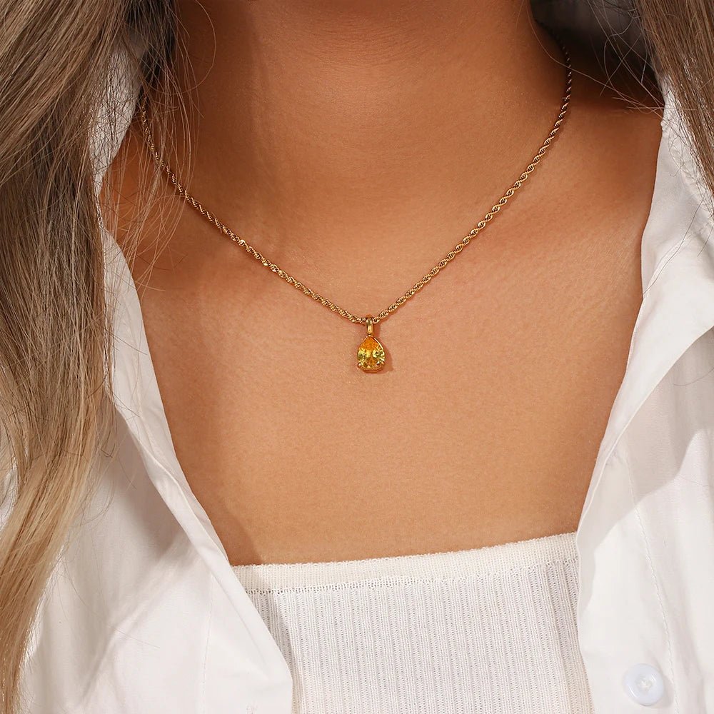 Aurora Birthstone Pendant Necklace - Zafinne Jewelry