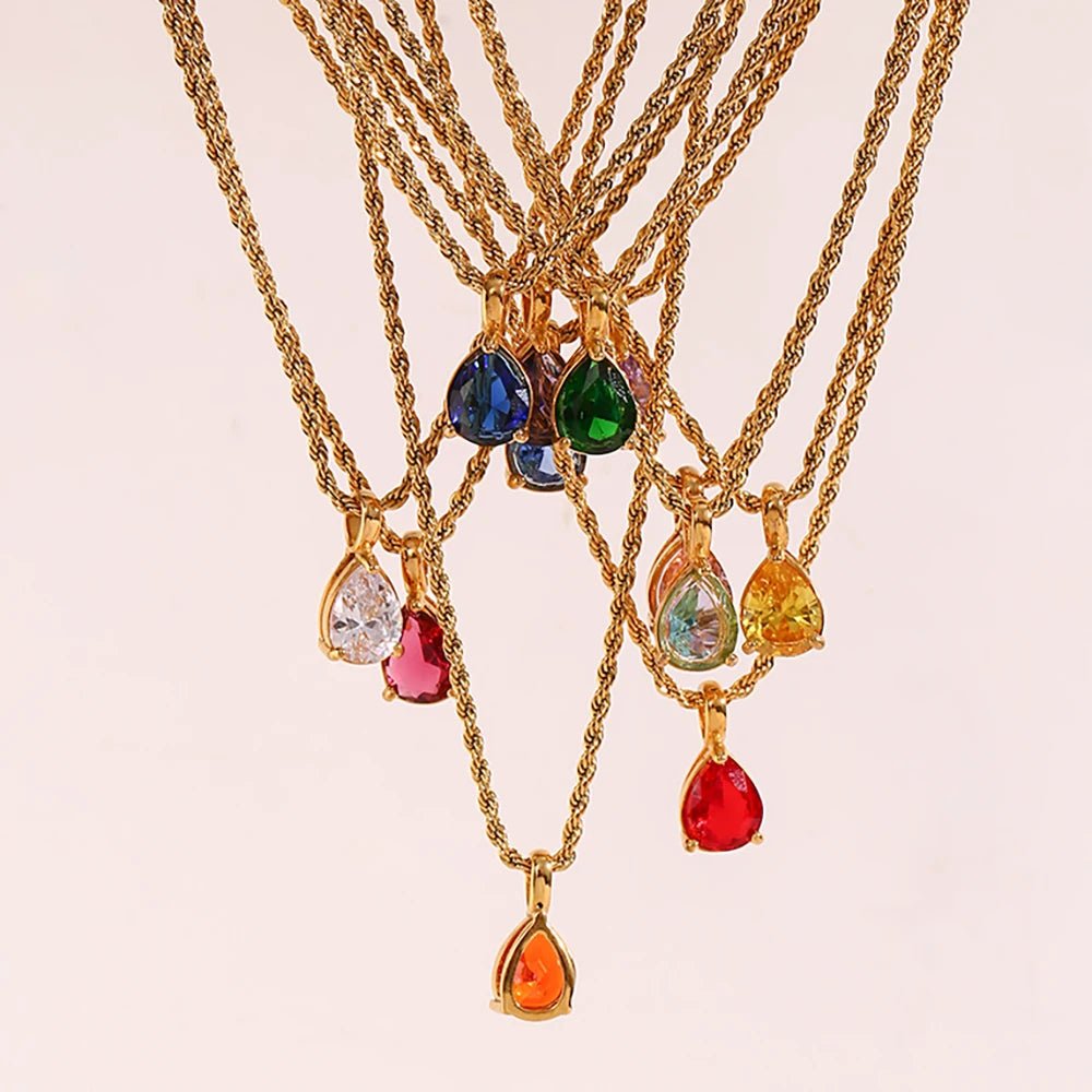 Aurora Birthstone Pendant Necklace - Zafinne Jewelry