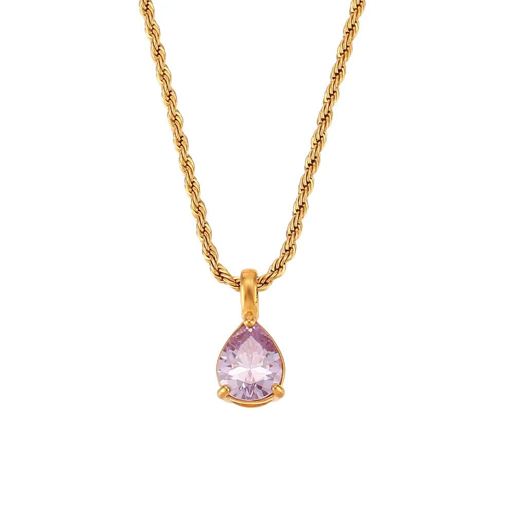 Aurora Birthstone Pendant Necklace - Zafinne Jewelry