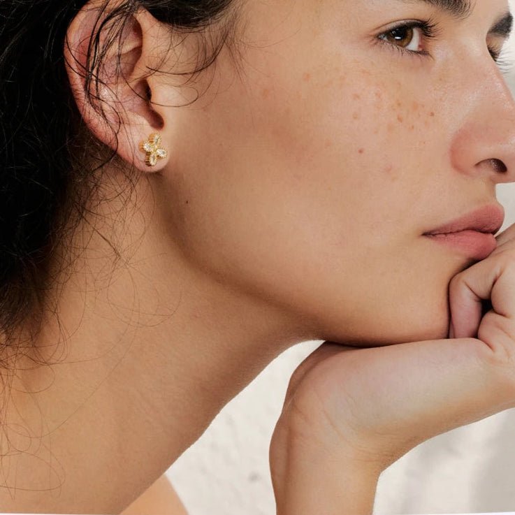 Aurora Petal Stud Earrings - Zafinne Jewelry