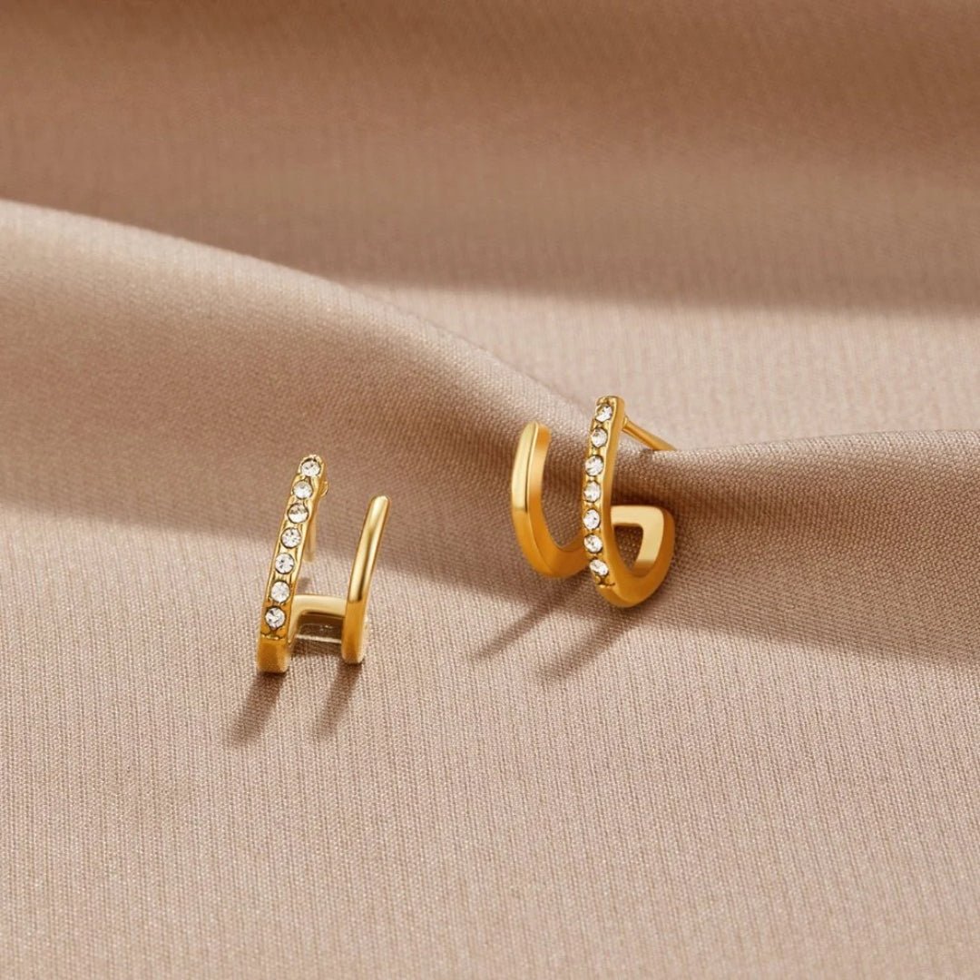 Crystal Double Earrings - Zafinne Jewelry