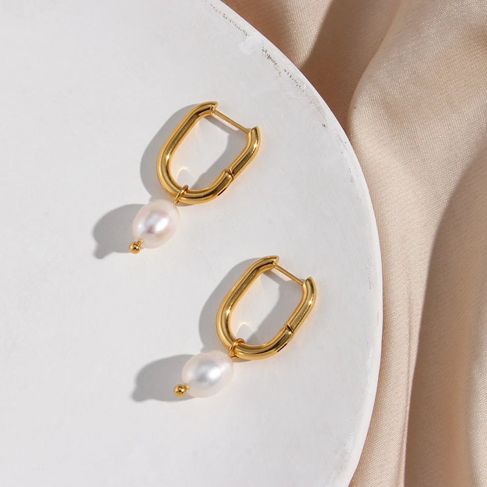 Freshwater Pearl Hoop Earrings - Zafinne Jewelry