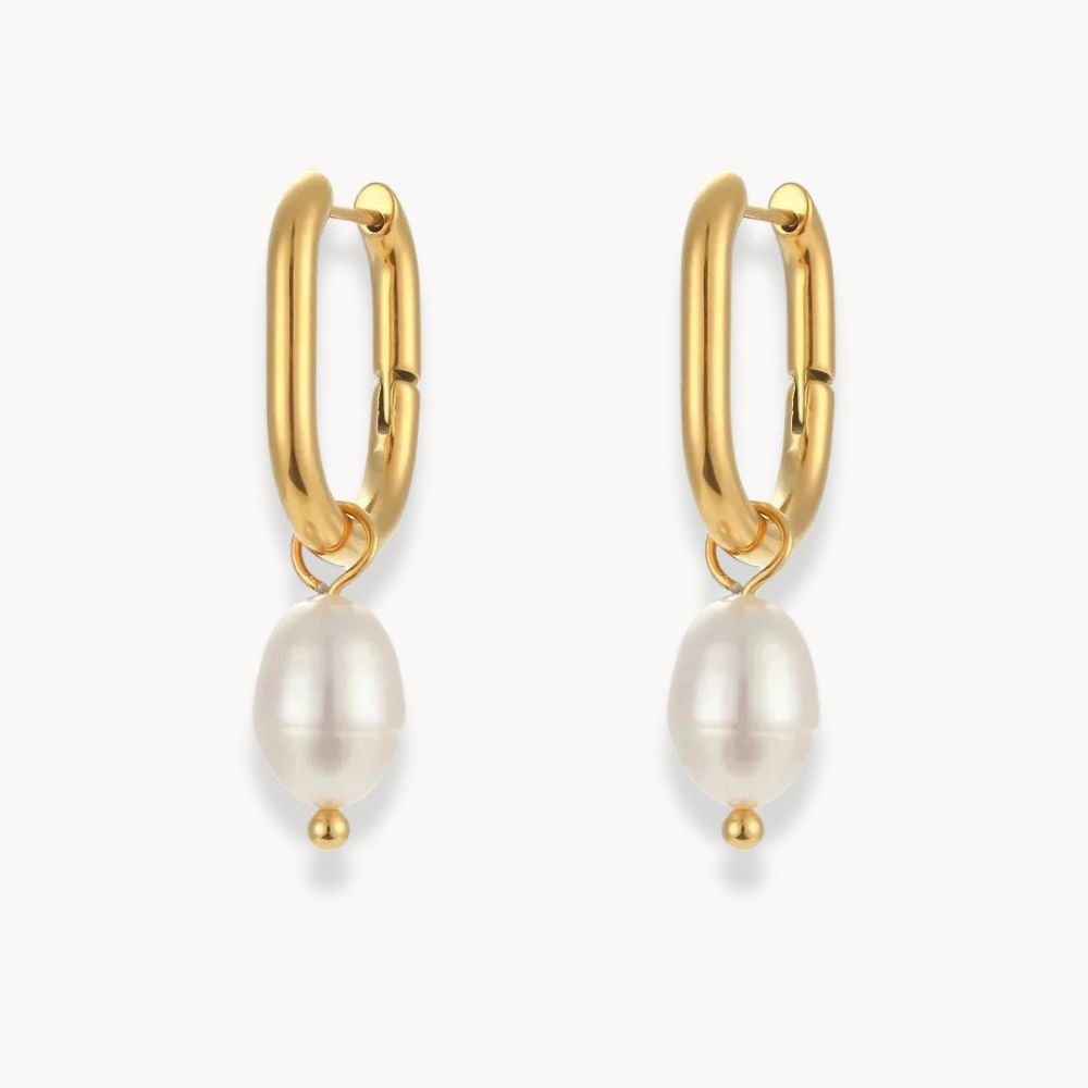 Freshwater Pearl Hoop Earrings - Zafinne Jewelry