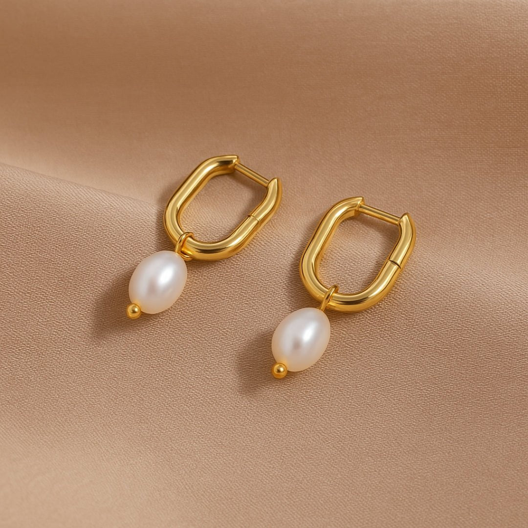 Freshwater Pearl Hoop Earrings - Zafinne Jewelry