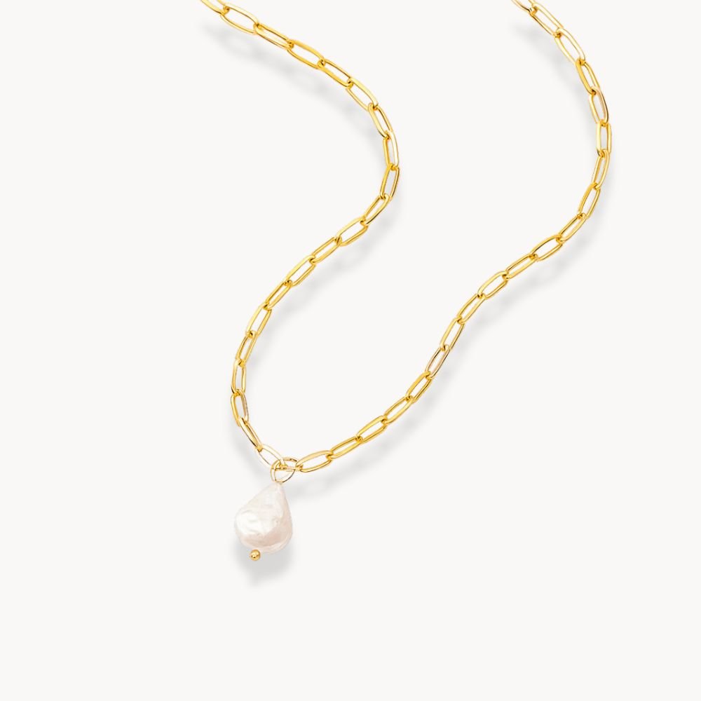 Freshwater Pearl Pendant Chain Necklace - Zafinne Jewelry
