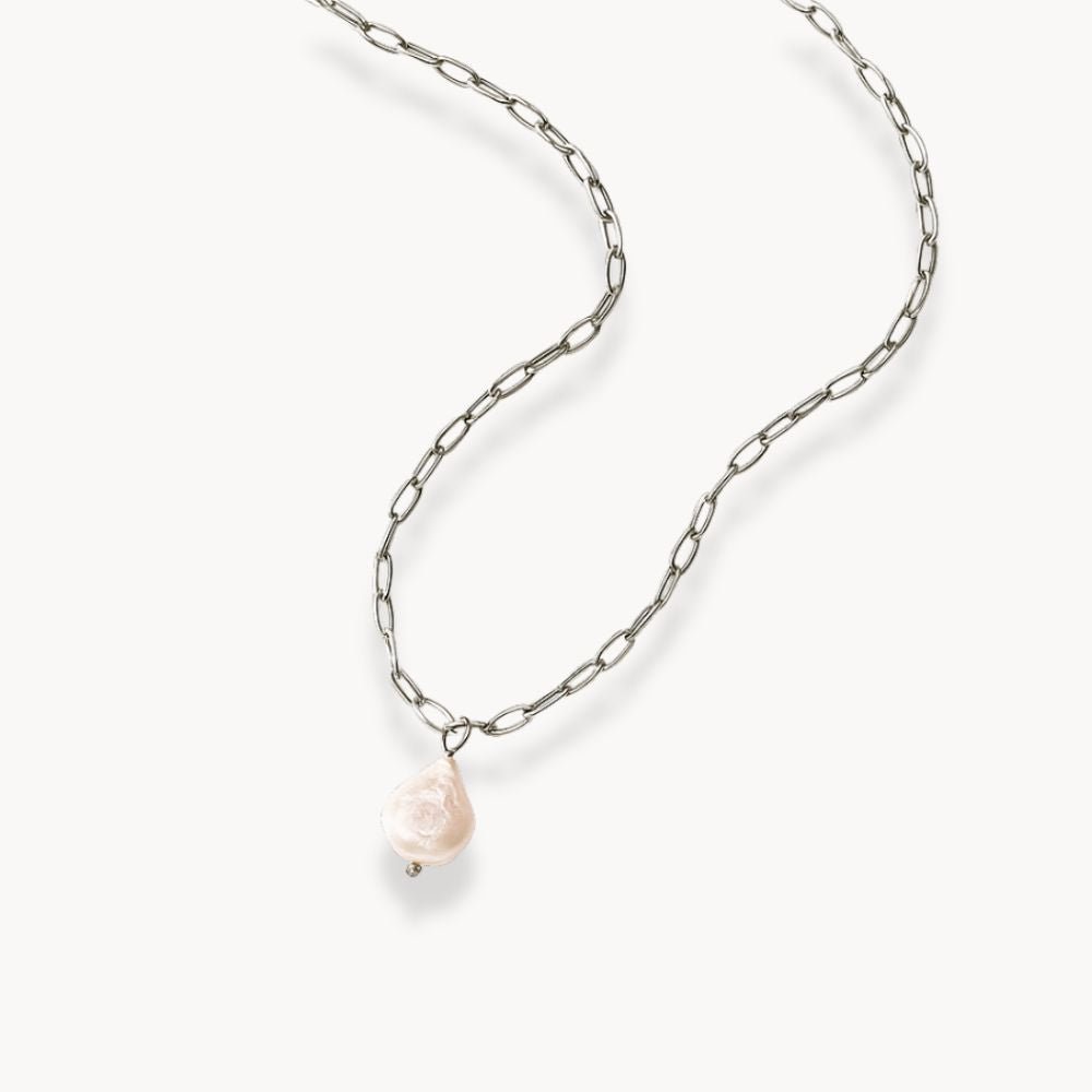 Freshwater Pearl Pendant Chain Necklace - Zafinne Jewelry