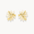 Gold Earrings Opal Petals - Zafinne Jewelry