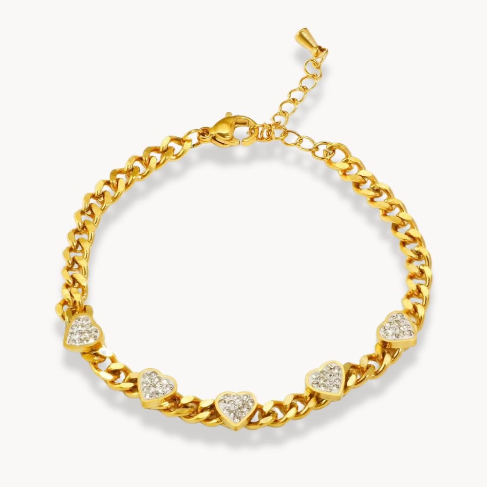 Heart Crystal Bracelet - Zafinne Jewelry