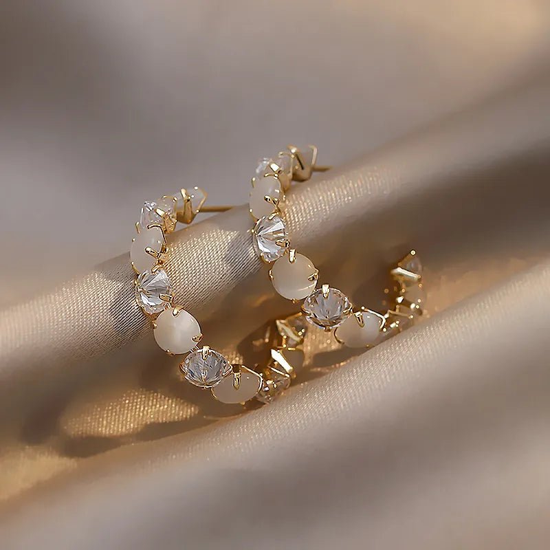 Luxury Opals Hoop Earrings - Zafinne Jewelry