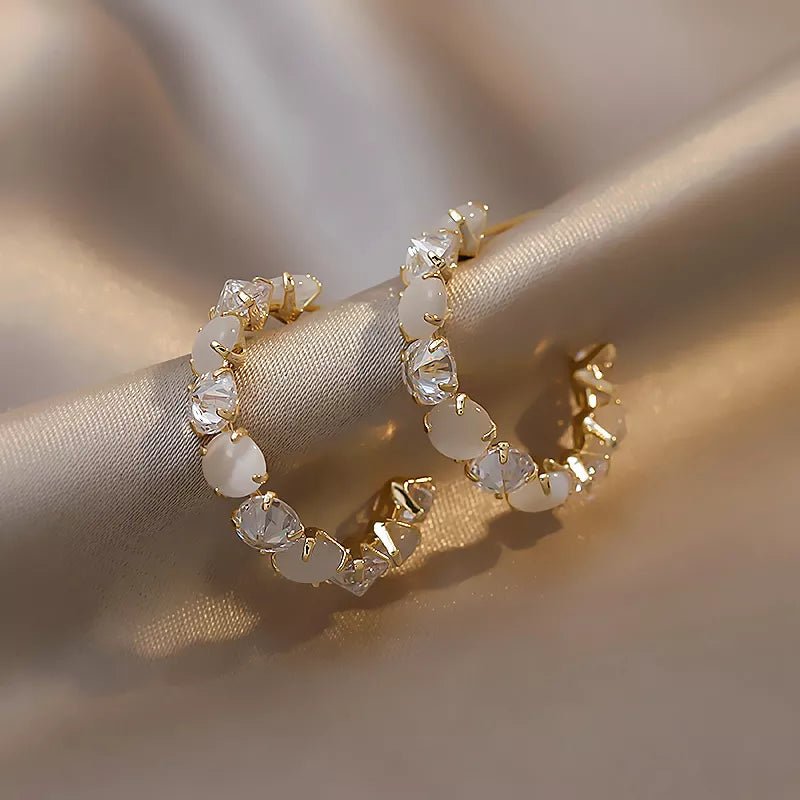 Luxury Opals Hoop Earrings - Zafinne Jewelry