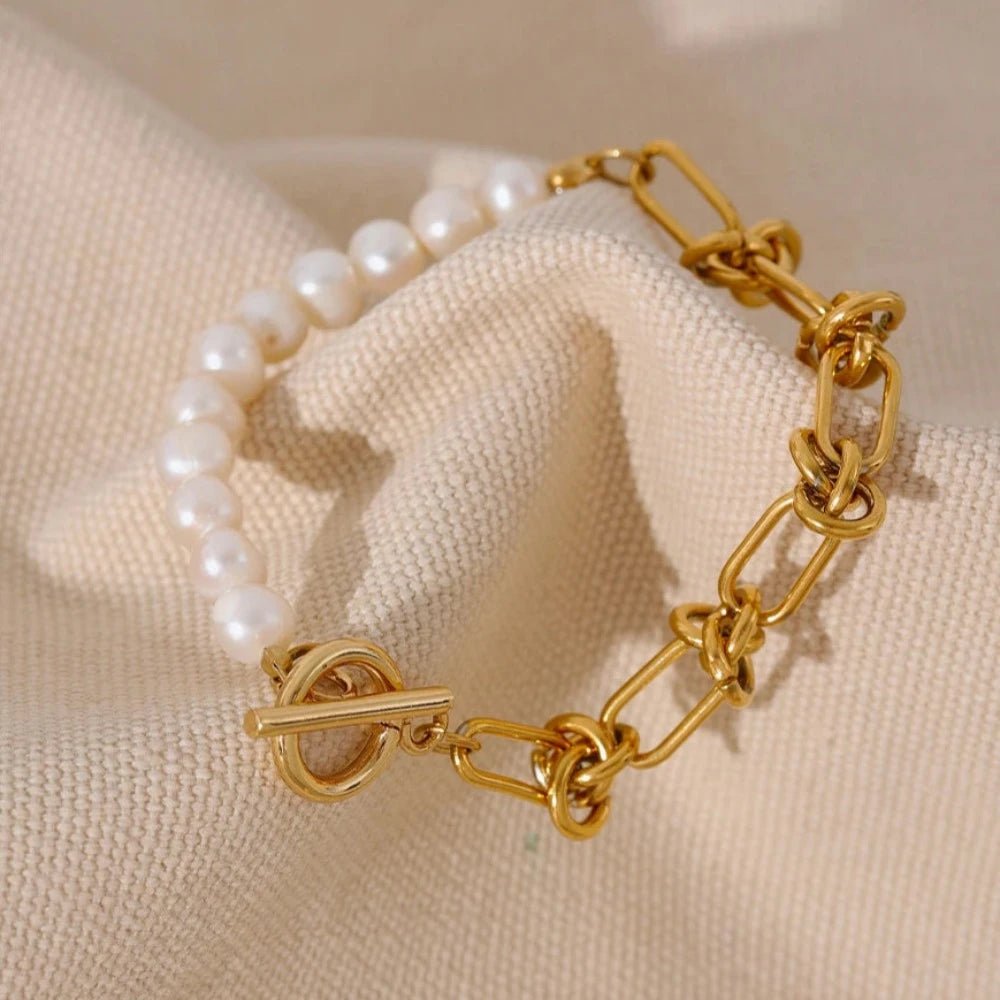 Natural Pearls Chain Bracelet - Zafinne Jewelry