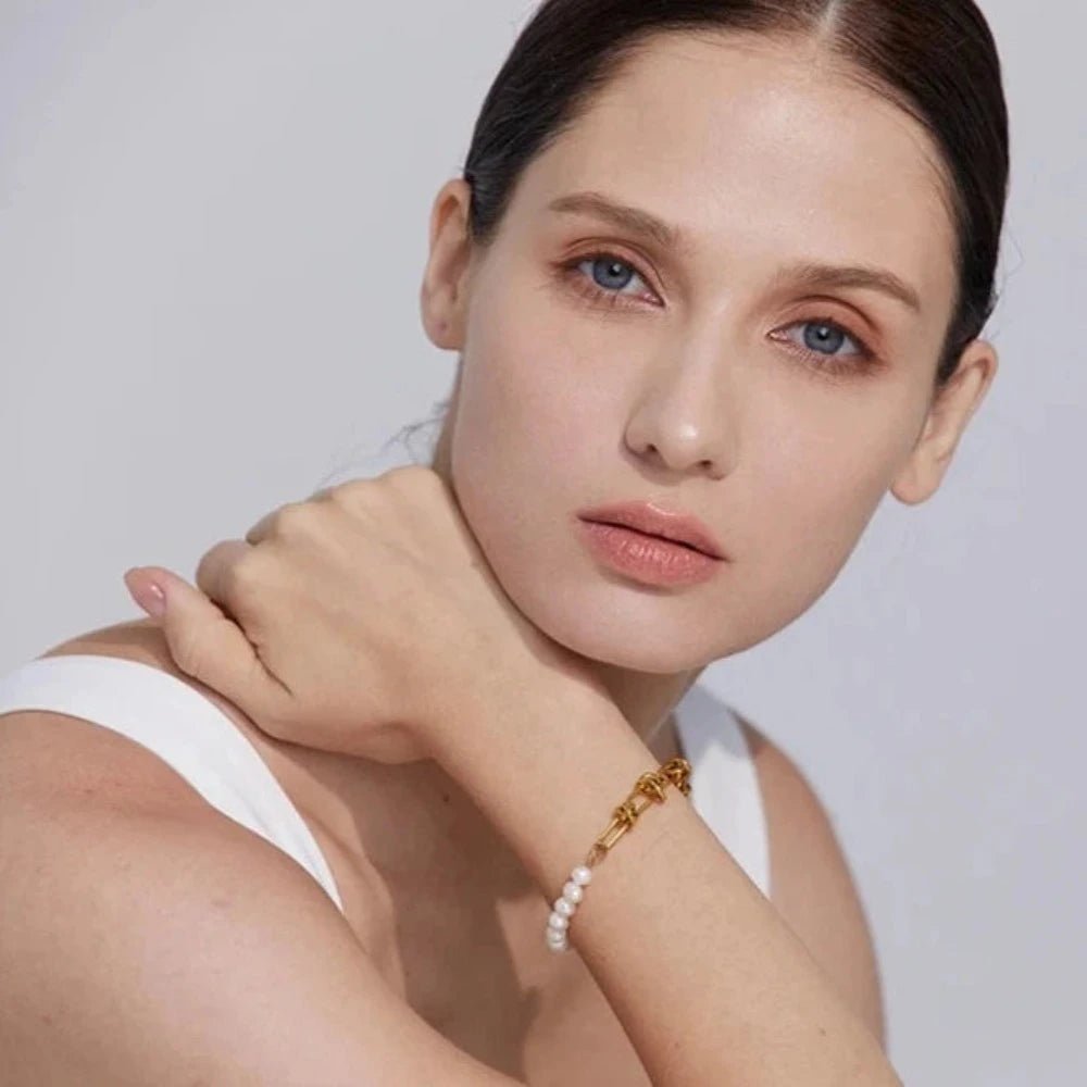 Natural Pearls Chain Bracelet - Zafinne Jewelry