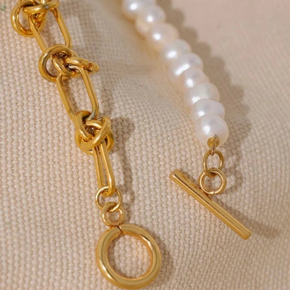 Natural Pearls Chain Bracelet - Zafinne Jewelry