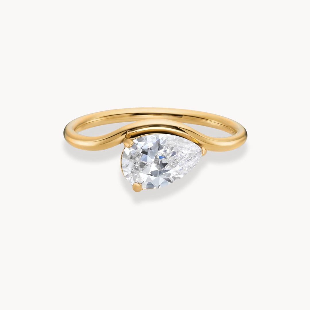 Nina Pear Cut Twist Ring - Zafinne Jewelry