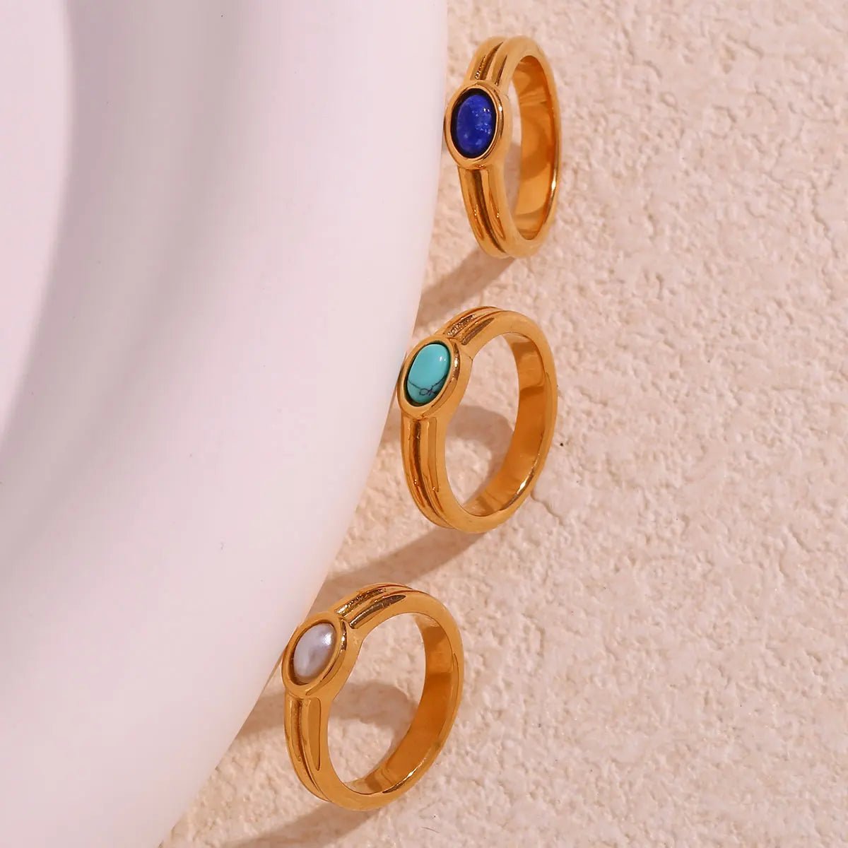 Oval Natural Stone Vintage Ring - Zafinne Jewelry