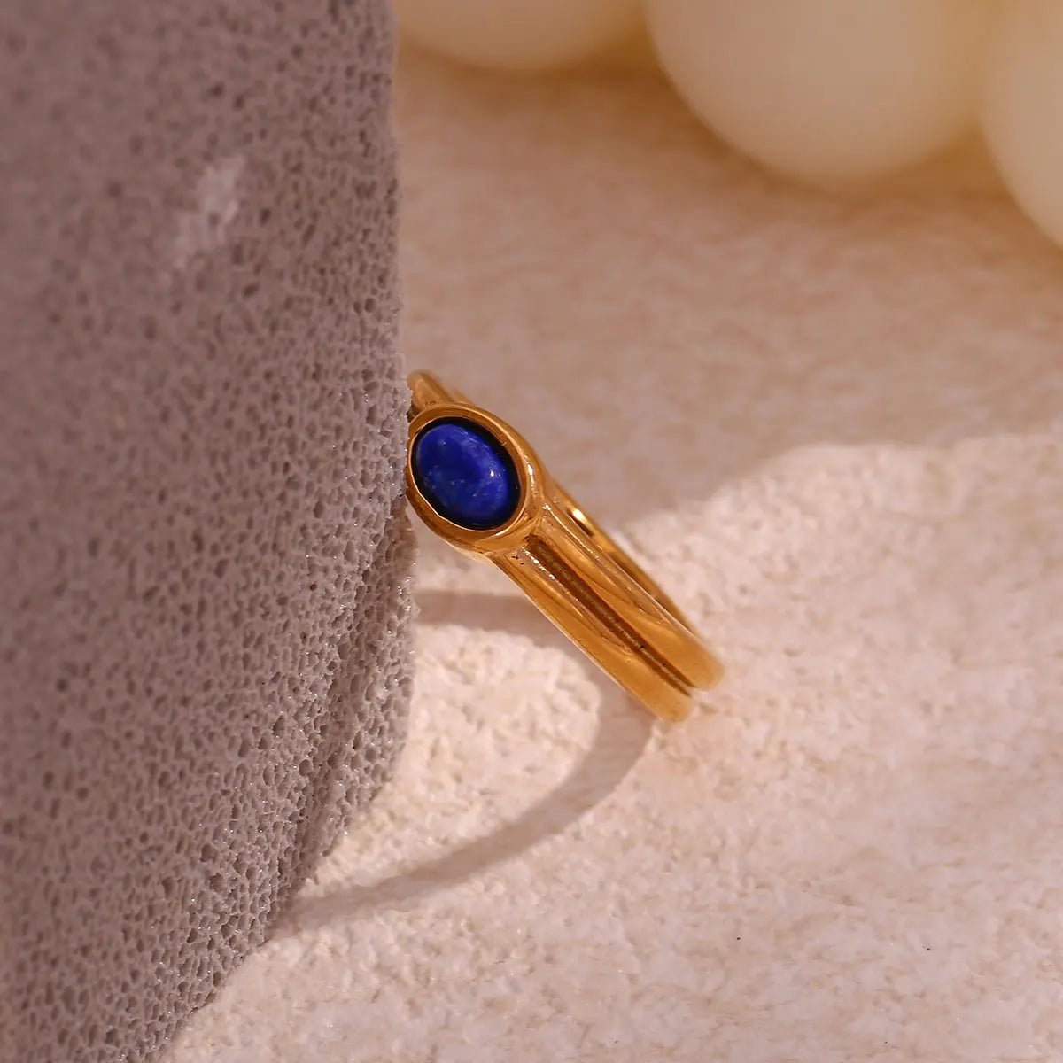 Oval Natural Stone Vintage Ring - Zafinne Jewelry