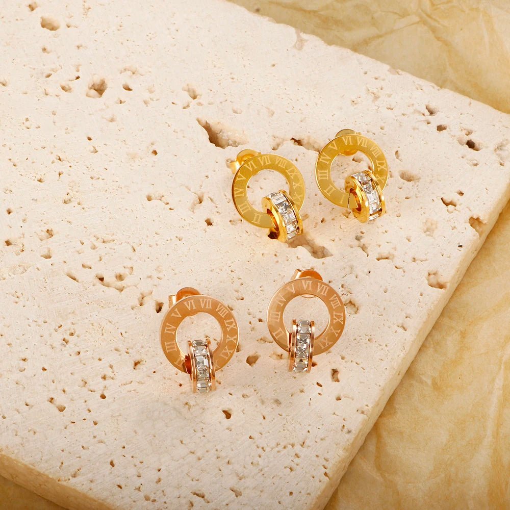 Roman Numerals Earrings - Zafinne Jewelry