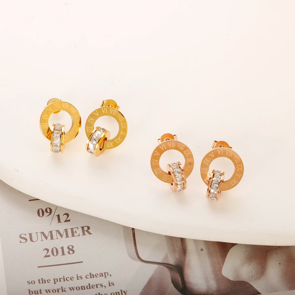 Roman Numerals Earrings - Zafinne Jewelry