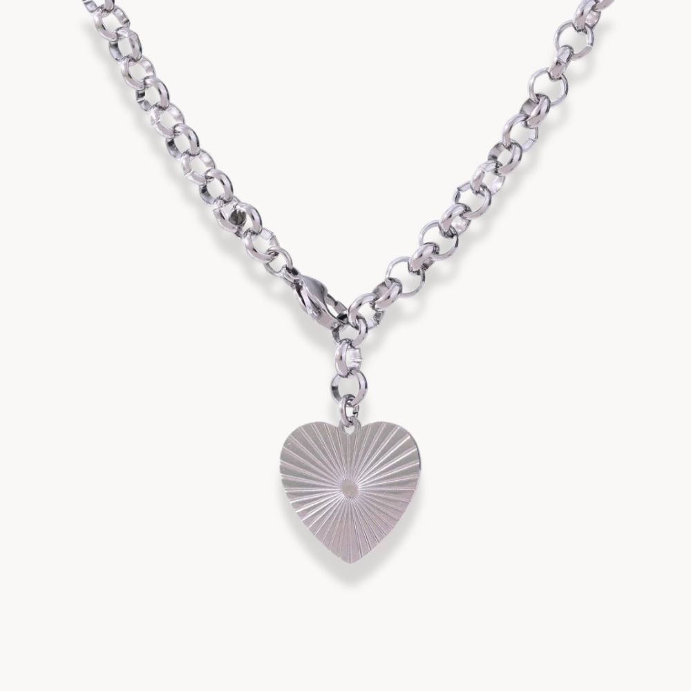 Romantic Heart Flower Pendant Necklace - Zafinne Jewelry