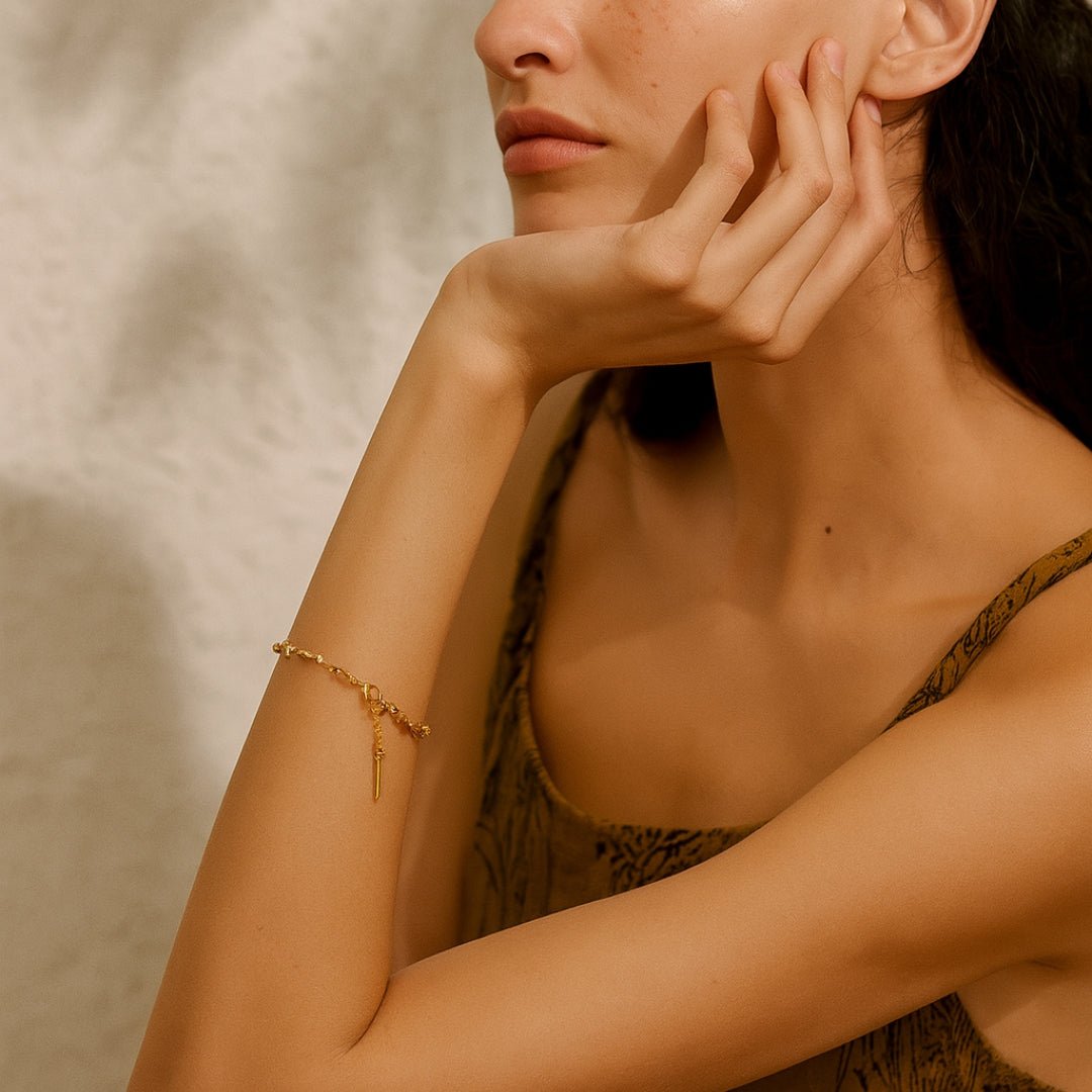 Sierra Textured Wave Chain Bracelet - Zafinne Jewelry