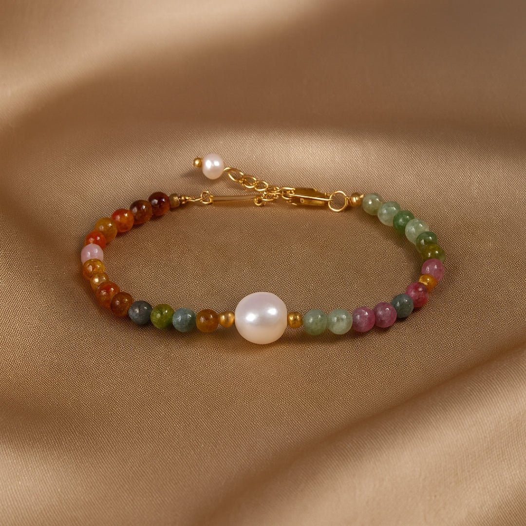 Tourmaline Pearl Colorful Bracelet - Zafinne Jewelry