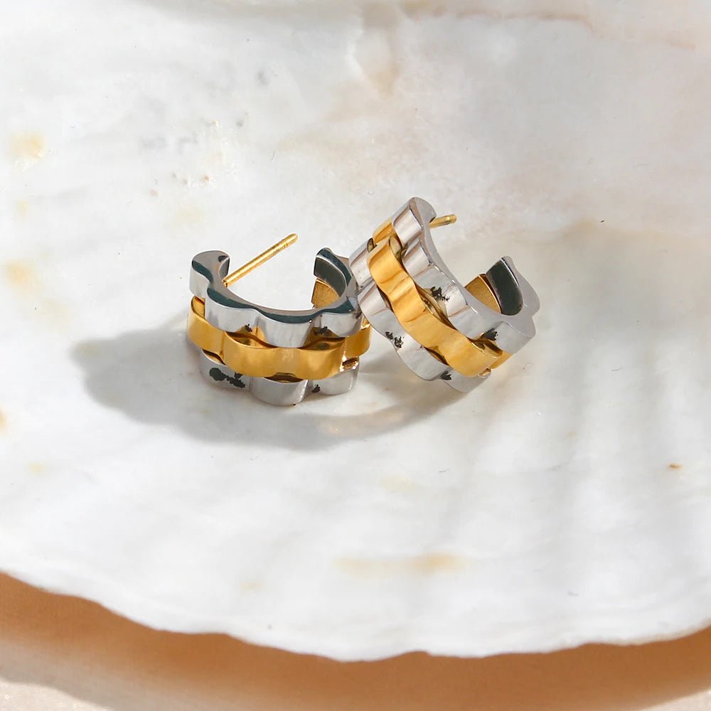 Watchband Hoop Earrings - Zafinne Jewelry