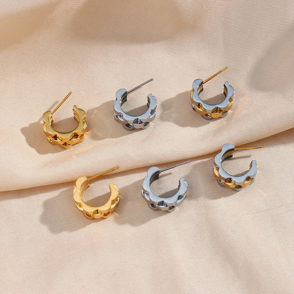 Watchband Hoop Earrings - Zafinne Jewelry