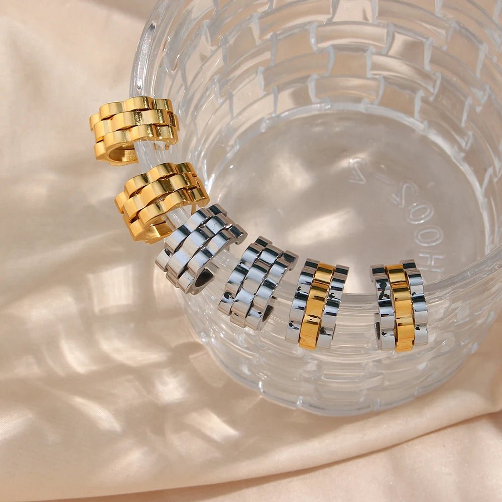 Watchband Hoop Earrings - Zafinne Jewelry