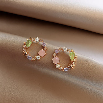 Boucles d'oreilles rondes en cristal