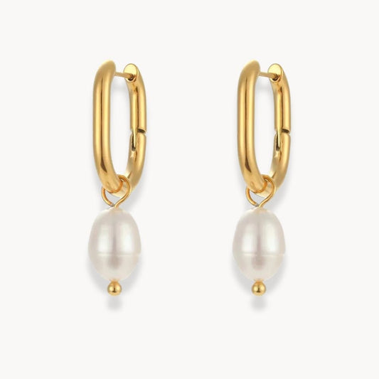 Freshwater Pearl Hoop Earrings - Zafinne Jewelry