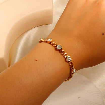 Heart Crystal Bracelet - Zafinne Jewelry