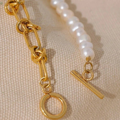 Natural Pearls Chain Bracelet - Zafinne Jewelry