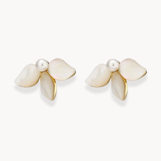 Natural Shell Flower Earrings - Zafinne Jewelry