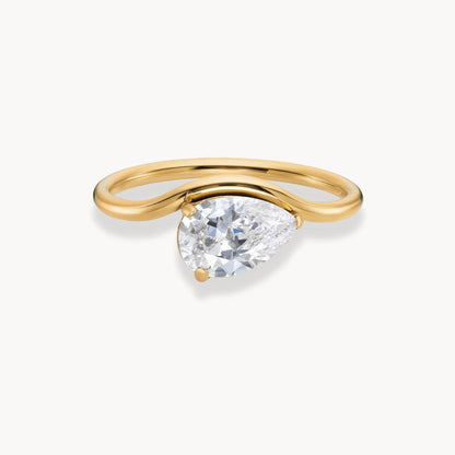 Nina Pear Cut Twist Ring - Zafinne Jewelry