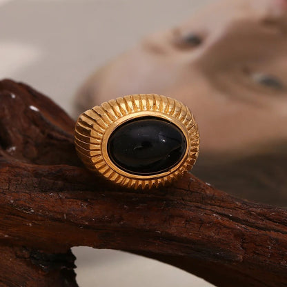 Oval Stone Ring - Zafinne Jewelry
