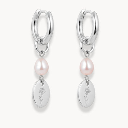 Pearl Charm Flower Drop Earrings - Zafinne Jewelry