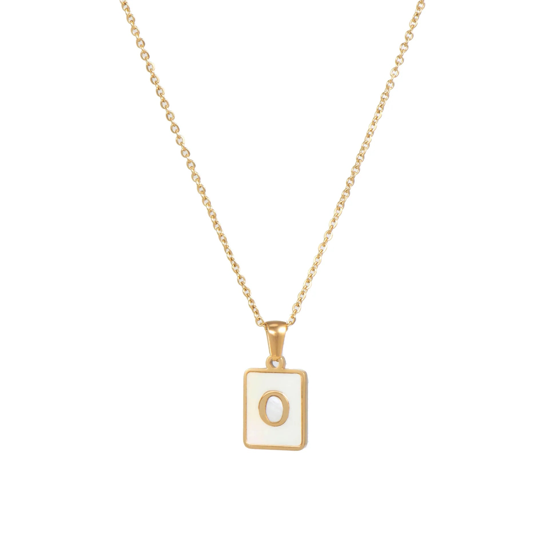 Pearl Shell Initial Letter Necklace - Zafinne Jewelry