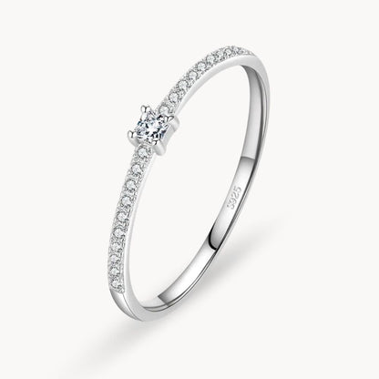 Silver Square Crystal Ring - Zafinne Jewelry