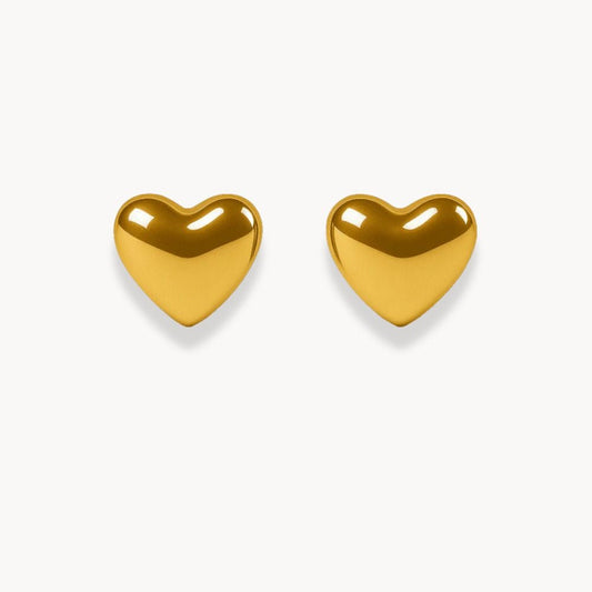 Sweet Gold Heart Earrings - Zafinne Jewelry